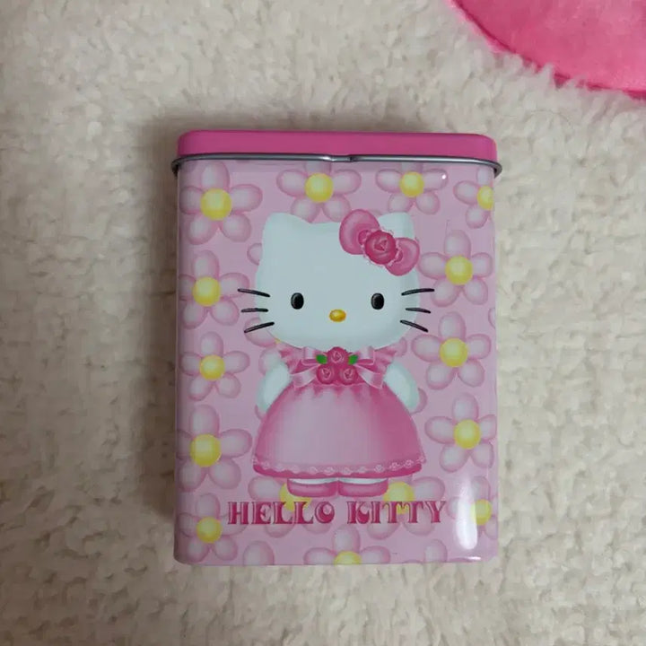[BUNJANG] Vintage Sanrio Hello Kitty Flower Storage Tin Case / 고전 산리오 키티 헬로키티 꽃 고전키티 보관함 소품함 틴케이스