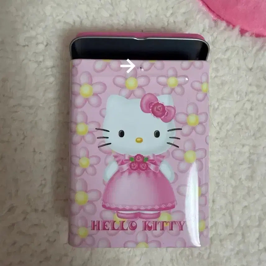 [BUNJANG] Vintage Sanrio Hello Kitty Flower Storage Tin Case / 고전 산리오 키티 헬로키티 꽃 고전키티 보관함 소품함 틴케이스