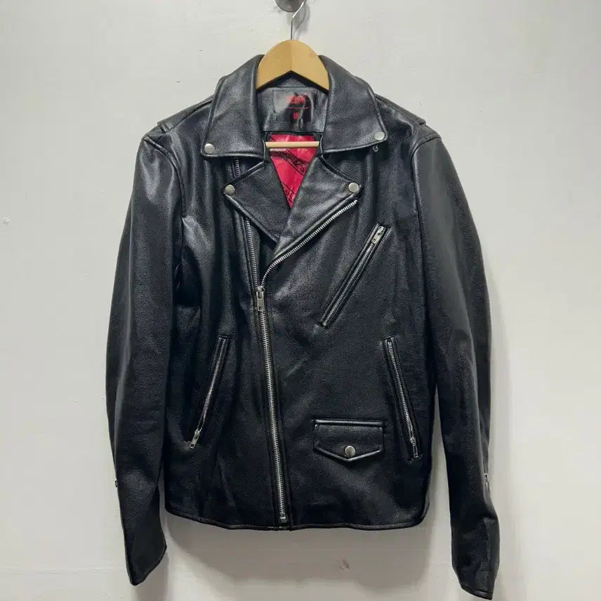 [BUNJANG] Black Leather Rider Jacket (Size L) / 블랙 남성 가죽 라이더 자켓 L 100사이즈