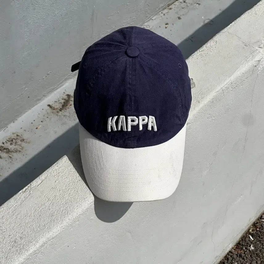 [BUNJANG] Kappa Logo Two-Tone Baseball Cap / [M-L] 카파 로고 네이비 화이트 투톤 볼캡 모자