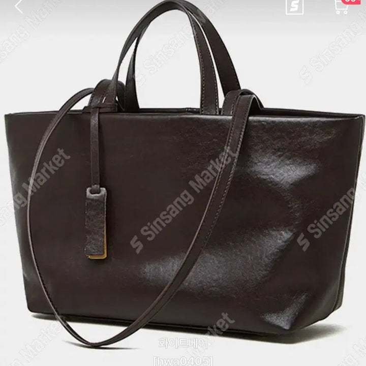 [BUNJANG] Leather Two-Way Tote Bag / 소가죽 투웨이 가방(새상품)