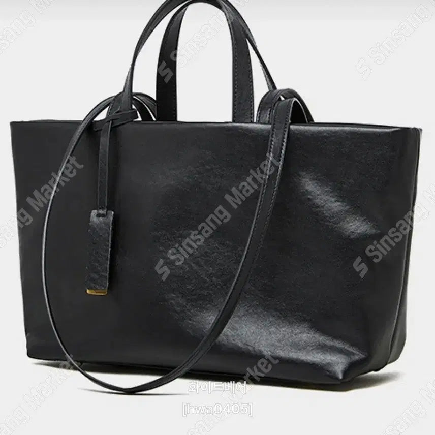 [BUNJANG] Leather Two-Way Tote Bag / 소가죽 투웨이 가방(새상품)