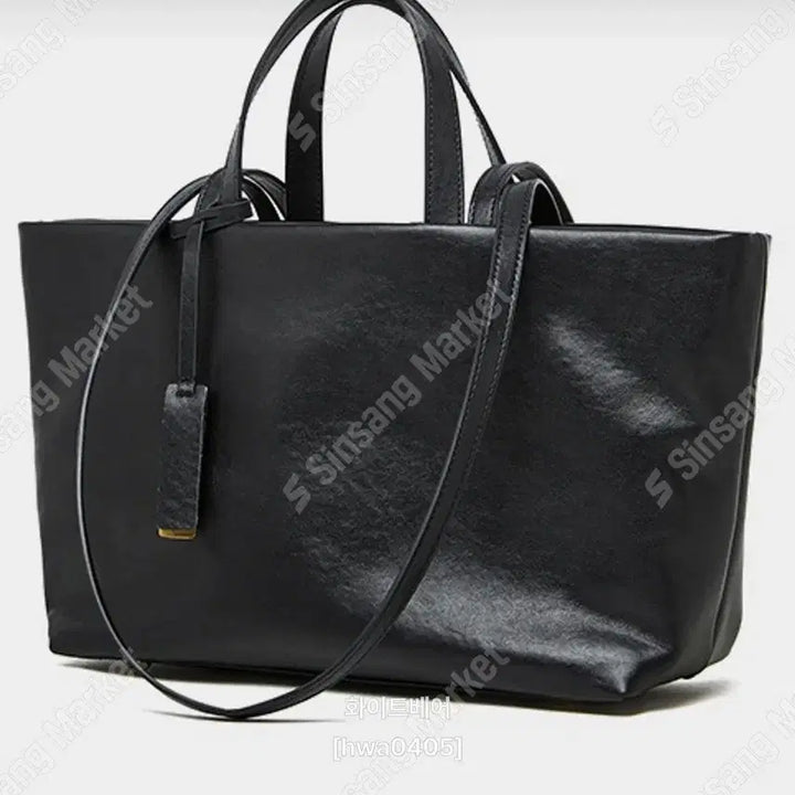 [BUNJANG] Leather Two-Way Tote Bag / 소가죽 투웨이 가방(새상품)