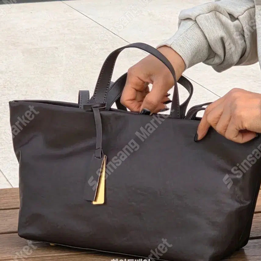 [BUNJANG] Leather Two-Way Tote Bag / 소가죽 투웨이 가방(새상품)