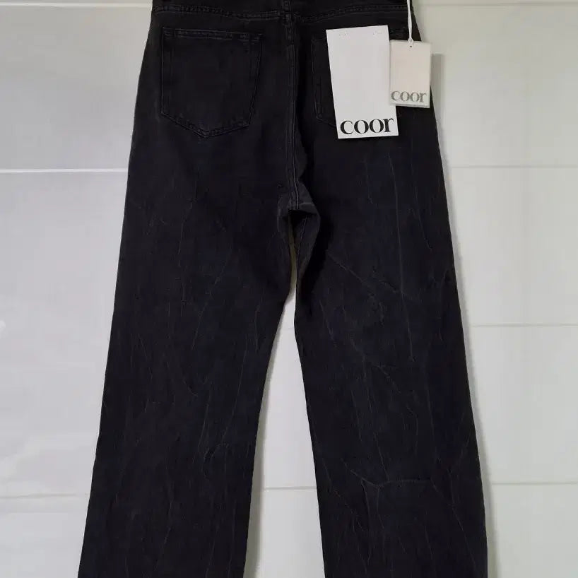 [BUNJANG] Coore Black Washed Wide Denim Pants / 쿠어 블랙 워싱 와이드 데님 팬츠