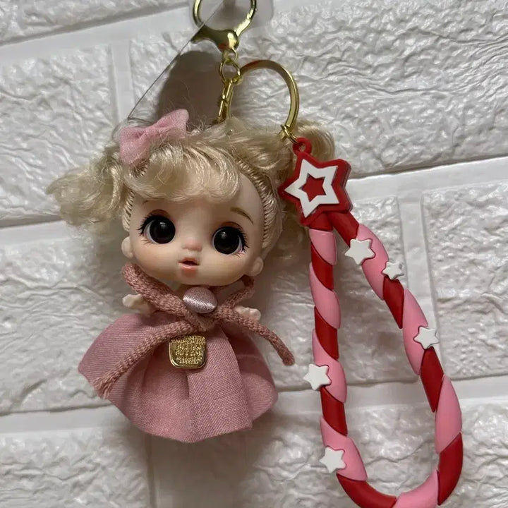 [BUNJANG] Pink Jointed Doll Bag Charm / 핑크관절인형 스트랩 키링 가방고리 / 약 9센치/ 딱 1개보유중