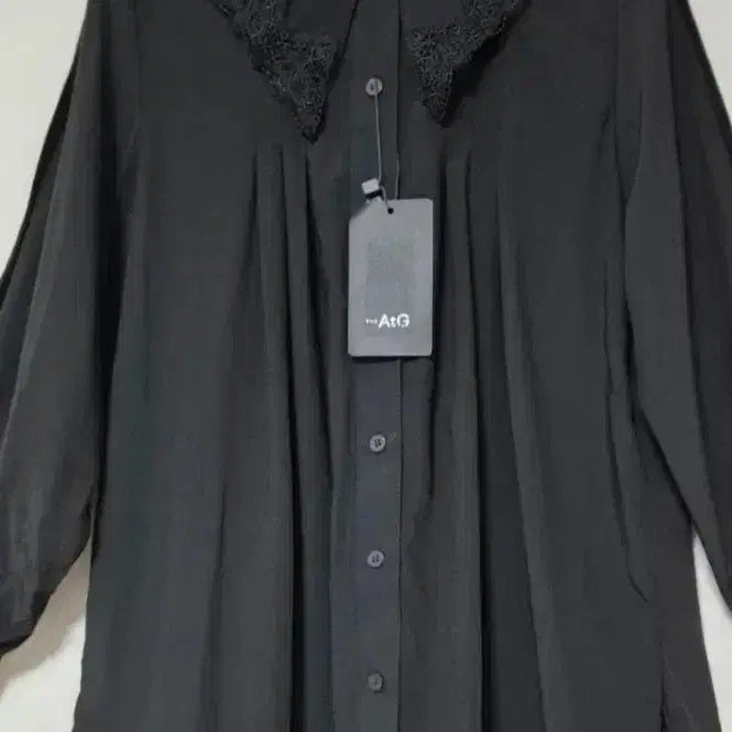 [BUNJANG] AtG Lace Collar Blouse / (새상품)AtG 레이스 칼라 블라우스 블랙 55-66