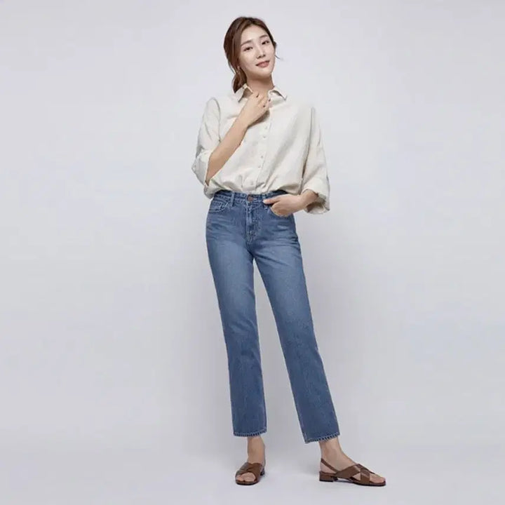 [BUNJANG] The Chomy PVC Crop Denim Pants / 더춈미 pvcs 크롭 데님 새상품