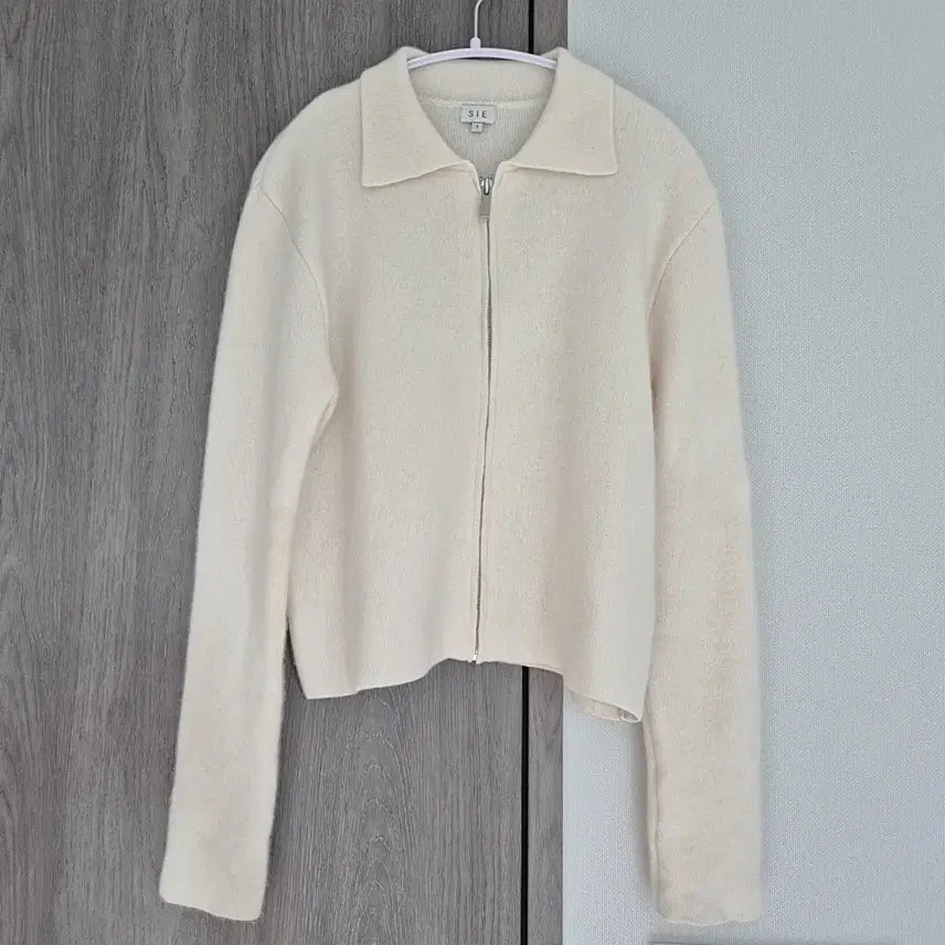 [BUNJANG] SIE Ivory Cashmere Zip-up Cardigan / 시에 SIE 아이보리 캐시미어 집업 가디건