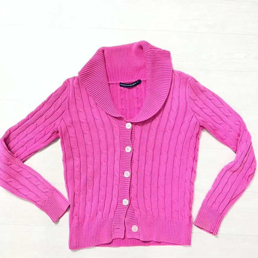 [BUNJANG] Polo Cable Knit Cardigan / 폴로 숄카라 케이블 니트가디건