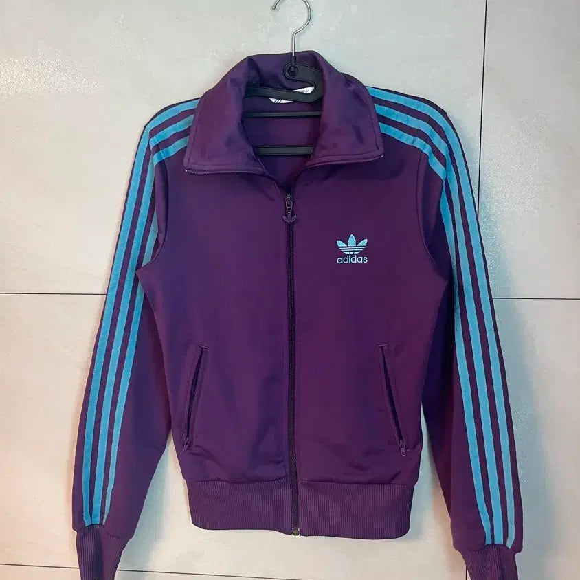 [BUNJANG] Adidas Firebird Back Logo Jersey Purple Mint / 아디다스 파이어버드 백로고 퍼플 민트 보라 져지 (90)