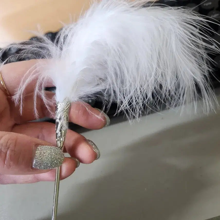 [BUNJANG] Silver Feather Hairpin / 은색 깃털 비녀
