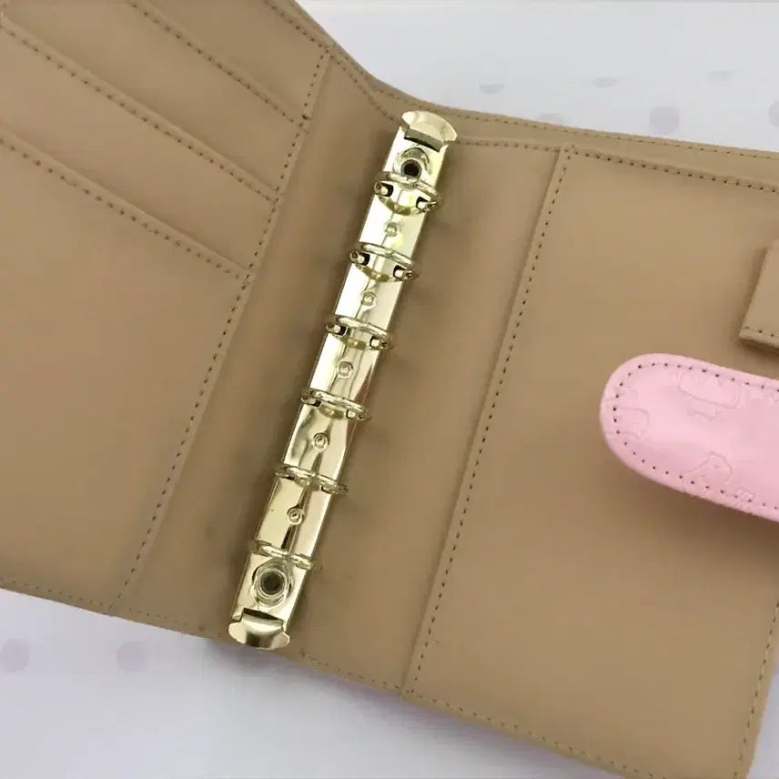 [BUNJANG] Classic Diary Heisei Pink Wallet-Type Leather Diary 6-Hole / 고전다이어리 헤이세이 핑크 지갑형 가죽 다이어리 6공