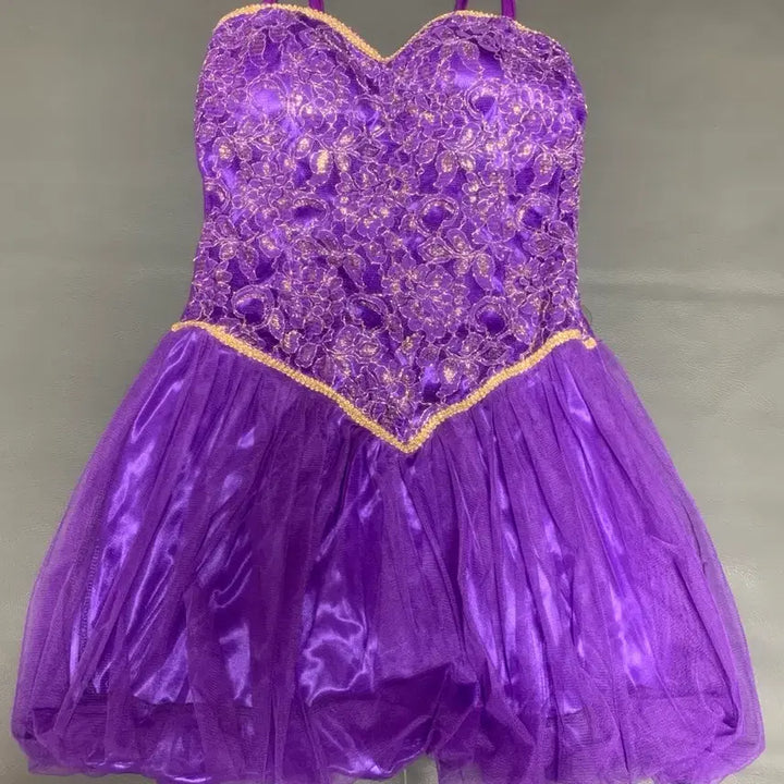 [BUNJANG] Purple Lace Belly Dance Stage Costume / 퍼플 레이스 밸리 댄스 무대 의상
