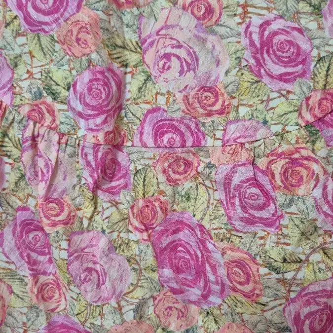 [BUNJANG] Rennybon Rose Pattern Midi Dress / 레니본 여름 원피스