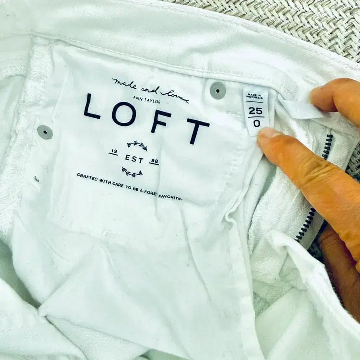 [BUNJANG] Loft/로프트 화이트 부츠컷 면바지 / Loft/로프트 화이트 부츠컷 면바지