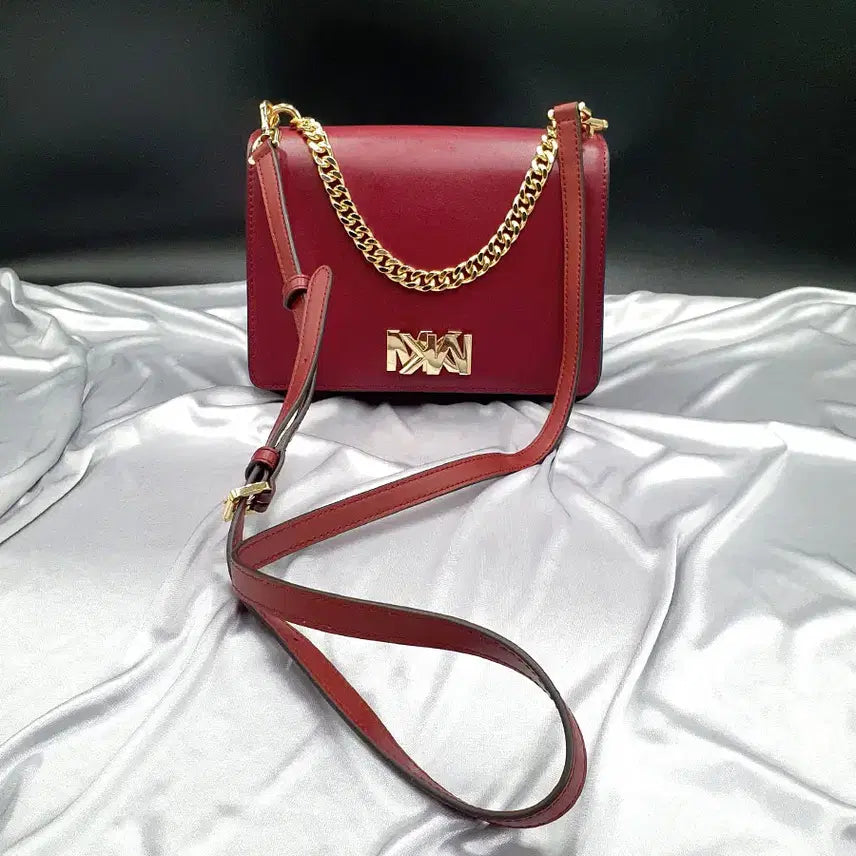 [BUNJANG] Michael Kors Chain Square Shoulder Bag Crossbody / 마이클코어스 체인 사각 숄더백 크로스백 중고 가방 은피아노