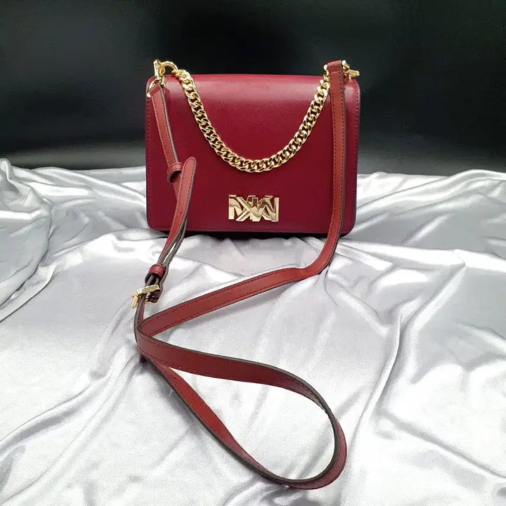 [BUNJANG] Michael Kors Chain Square Shoulder Bag Crossbody / 마이클코어스 체인 사각 숄더백 크로스백 중고 가방 은피아노