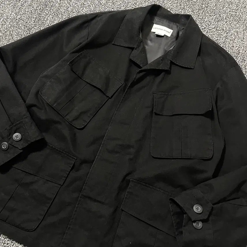 [BUNJANG] Lafayette Store Field Jacket Windbreaker / 빈티지9. 라퍼지스토어 필드자켓 야상 멀티포켓 바람막이 점퍼 블랙