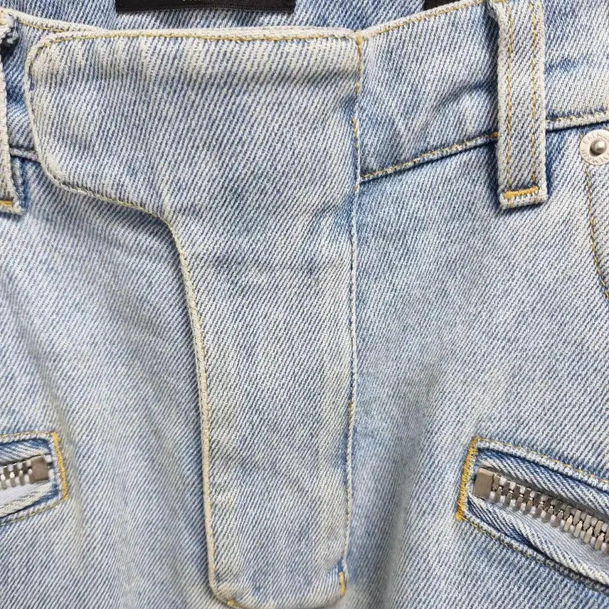 [BUNJANG] Balmain FW24 Light Wash Biker Denim Jeans / [29] 발망 신형 FW24 라이트 워싱 바이커 데님 진