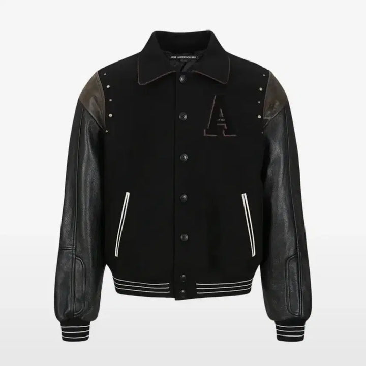 [BUNJANG] Andersson Bell Leather Varsity Jacket / 앤더슨벨 레더 바시티자켓
