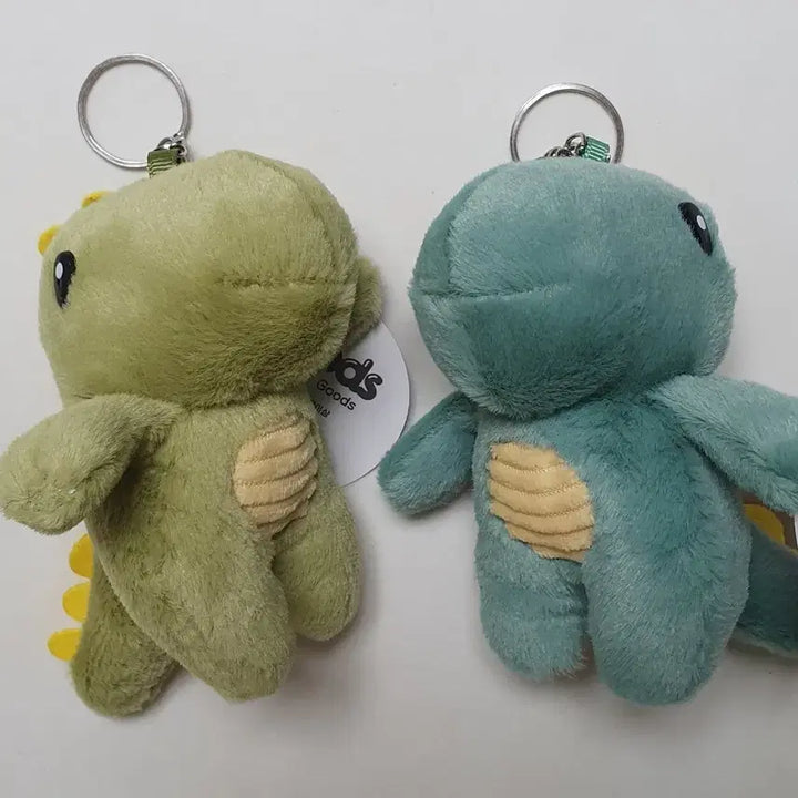 [BUNJANG] Plush Dinosaur Keychain Bundle Set - Green/Teal / 일괄)봉제 인형 공룡 키링 녹색/청록색 새상품
