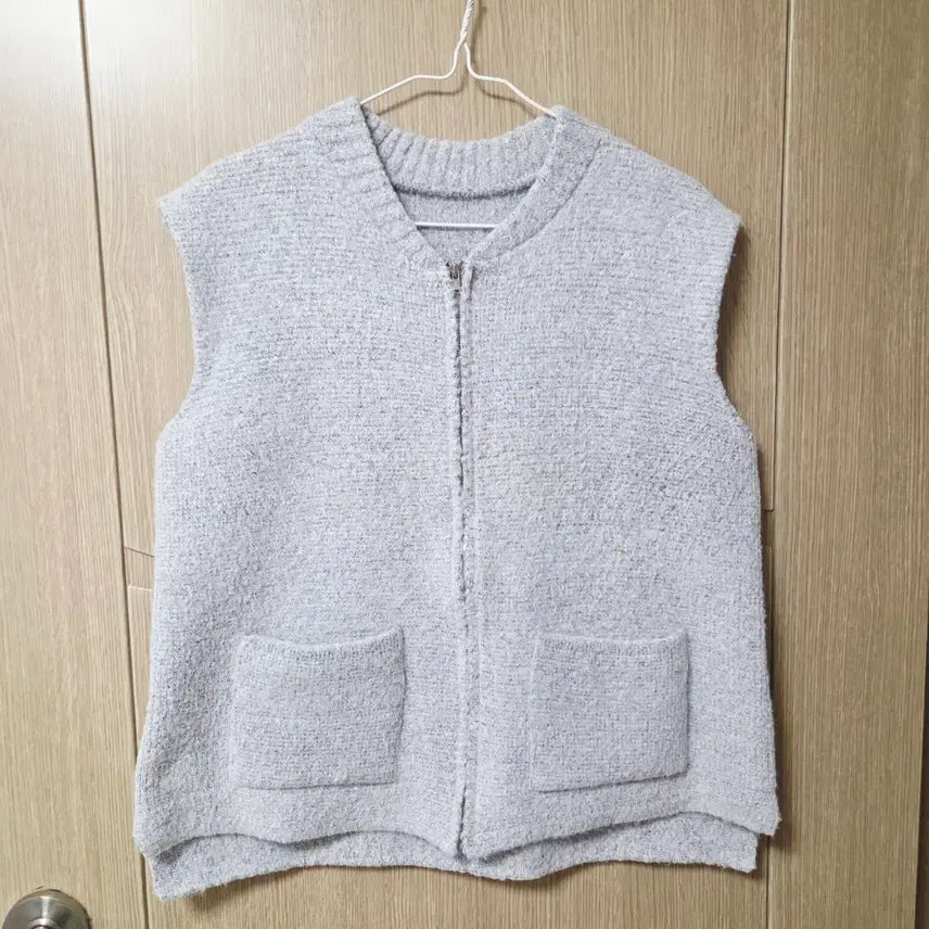 [BUNJANG] Knit Zip-Up Vest / 니트 집업 조끼 베스트 프리사이즈