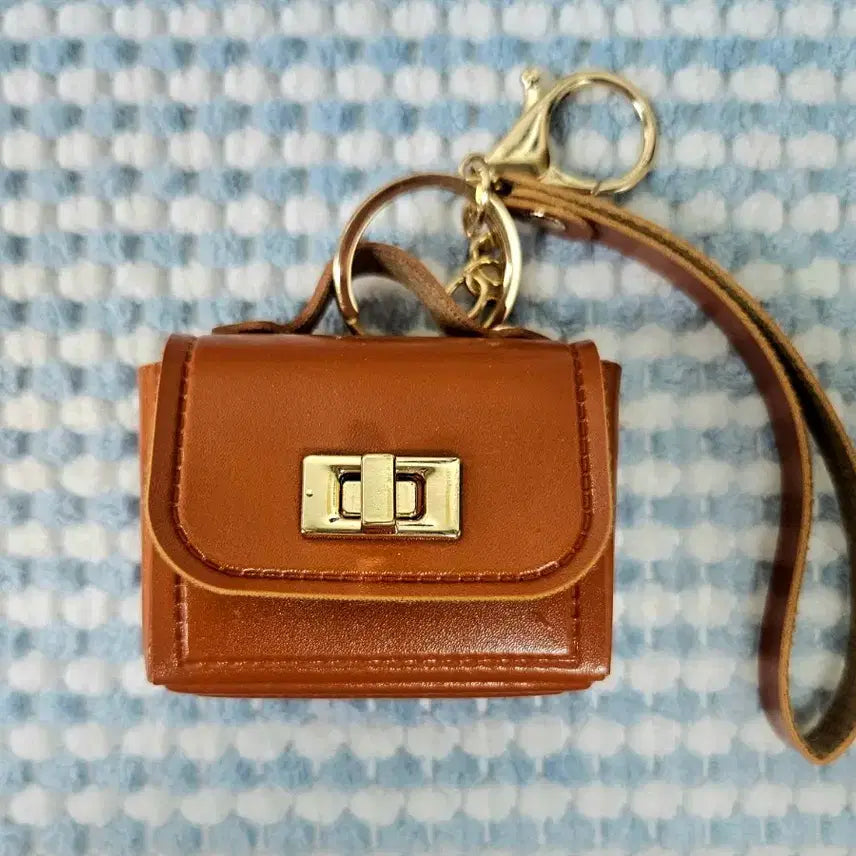 [BUNJANG] Mini Brown Leather Bag Keyring / 란도셀 감성 브라운 미니 가죽백 키링 / BJD 인형 소품 가방 / 미니