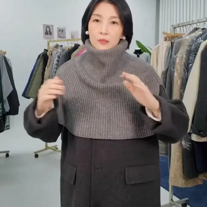 [BUNJANG] Gray Turtleneck Neck Warmer / 그레이 넥워머