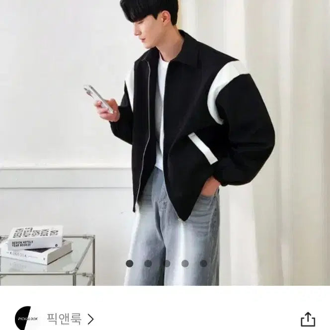 [BUNJANG] Fin&amp;Look Cotton Varsity Jacket / [F]핀앤룩 코튼 바시티 자켓