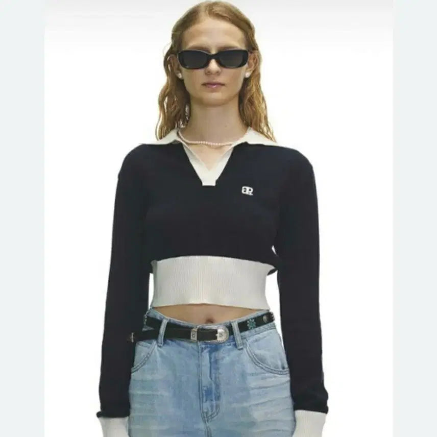 [BUNJANG] Grove Knit Crop Top / 그로브 니트 크롭니트 카라니트