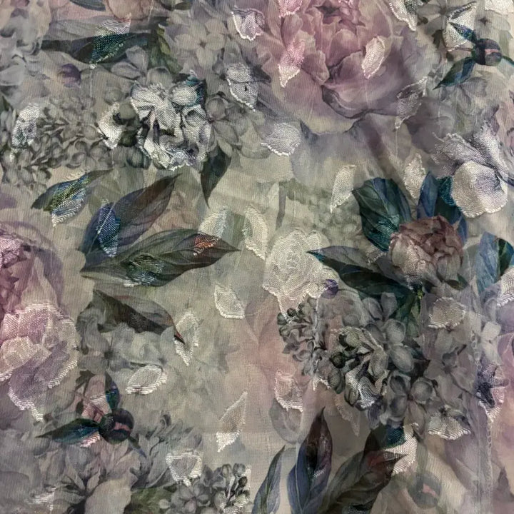 [BUNJANG] Floral Print Short Sleeve Blouse / [ 새상품 / 플라워 반팔 블라우스 블루 ]