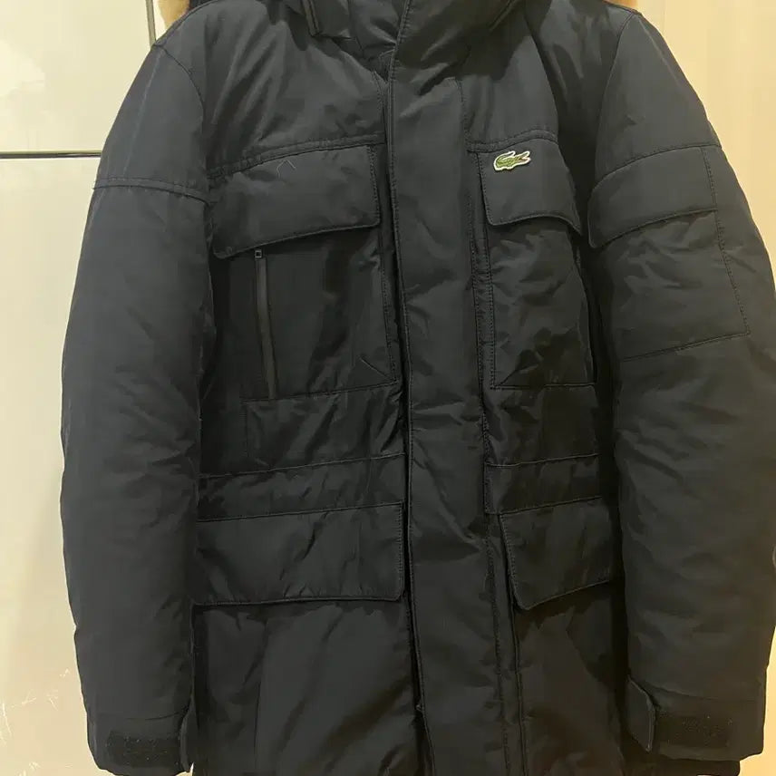 [BUNJANG] Lacoste Hooded Down Jacket Navy / 라코스테 야상패딩 100-슬림105