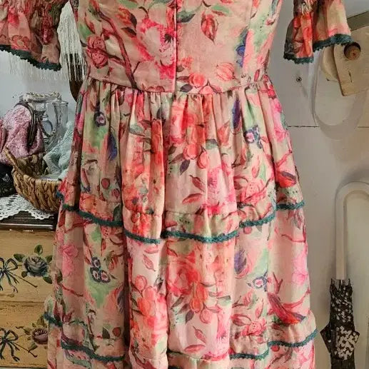 [BUNJANG] Chiffon Ruffle Long Dress (Sizes 44-55) / 캉캉 프릴 쉬폰 롱원피스(44~55)