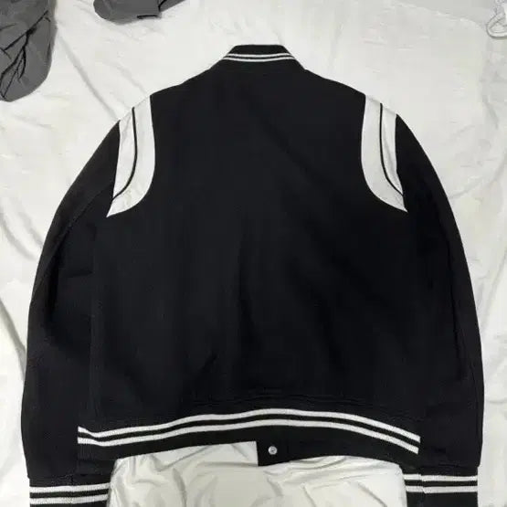 [BUNJANG] Saint Laurent Black Varsity Teddy Jacket / SLP 블랙 바시티 테디 자켓