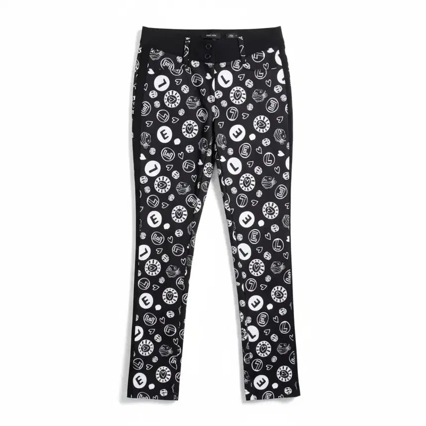 [BUNJANG] Elle Golf Pattern Pants BK 36-95 / 여성64/ 엘르 골프 패턴 팬츠 바지 BK 36-95