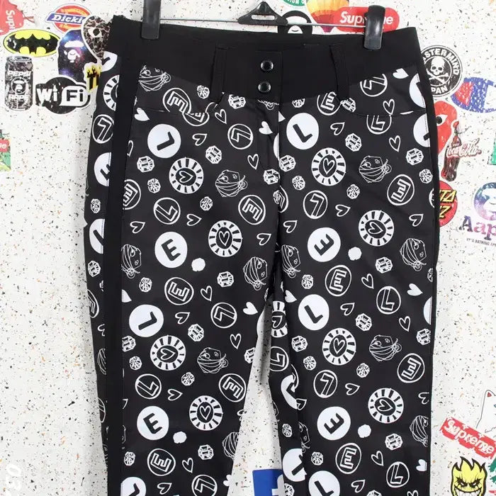 [BUNJANG] Elle Golf Pattern Pants BK 36-95 / 여성64/ 엘르 골프 패턴 팬츠 바지 BK 36-95