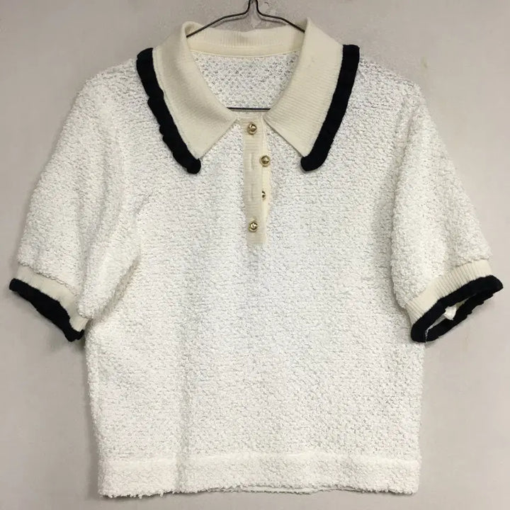 [BUNJANG] MINE 2023 Kara Half-Sleeve Knit - Size 90 / 23 MINE 마인 카라 반팔 니트 90