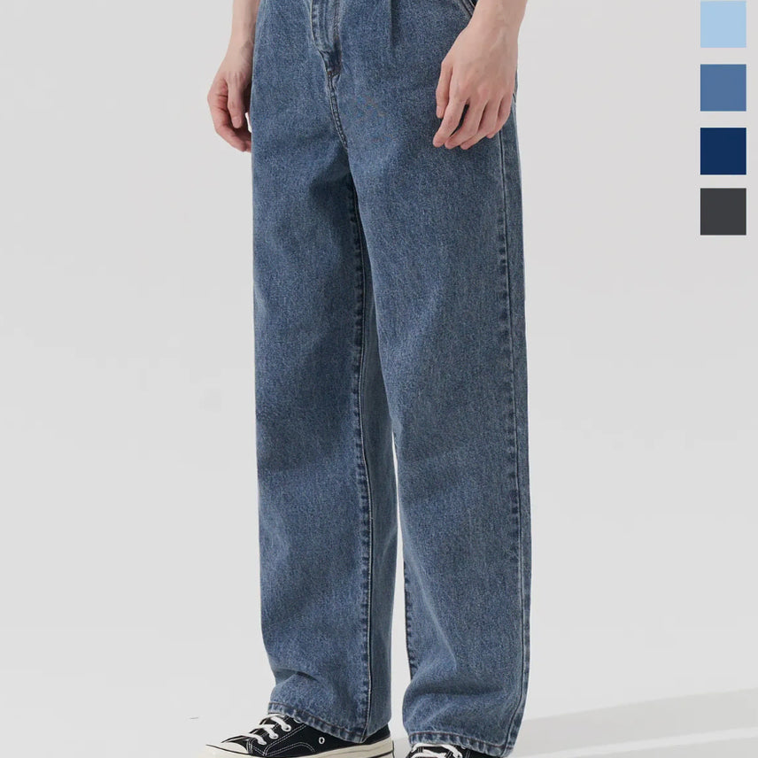 [BUNJANG] X Container One-Tuck Wide Denim Pants (Sealed) / 새) 엑스컨테이너 원턱 와이드 데님 팬츠 S, M 미개봉 새제품