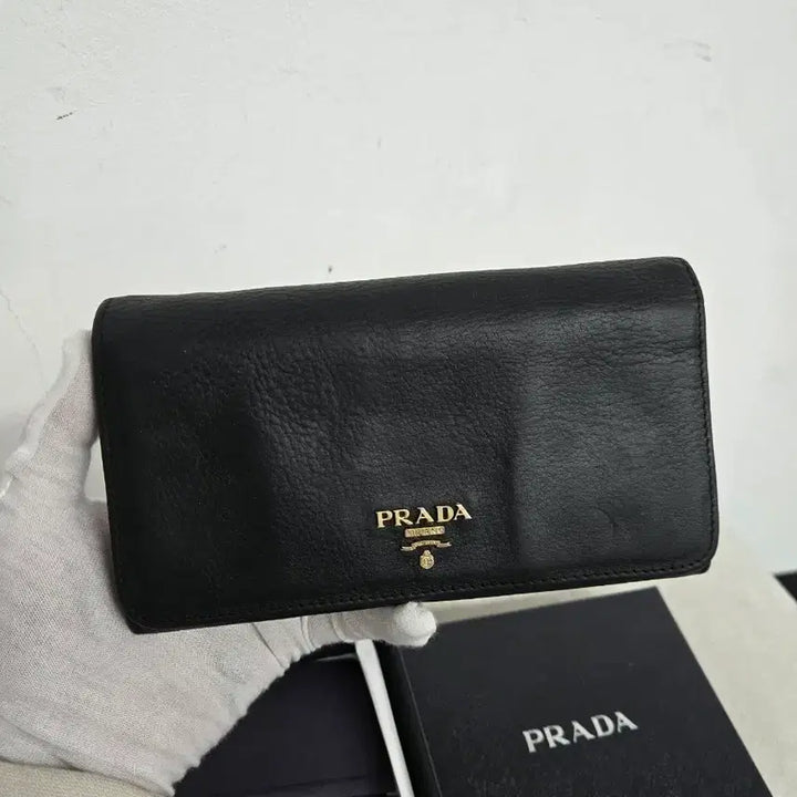 [BUNJANG] Prada Saffiano Leather Long Wallet / [정품] 프라다 사피아노 가죽 장지갑