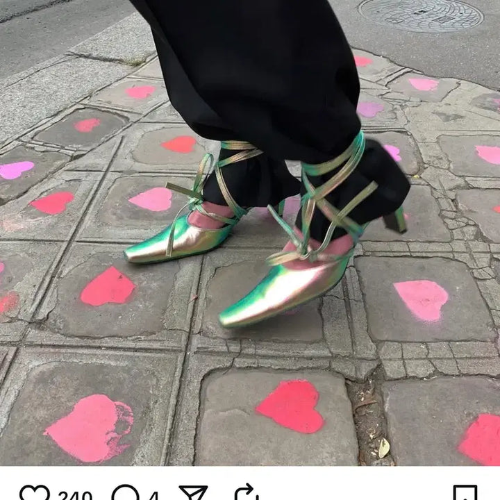 [BUNJANG] Dragon Blues Iridescent Strap Mule / 드래곤블루스 이리데슨트 스트랩 끈 뮬 230