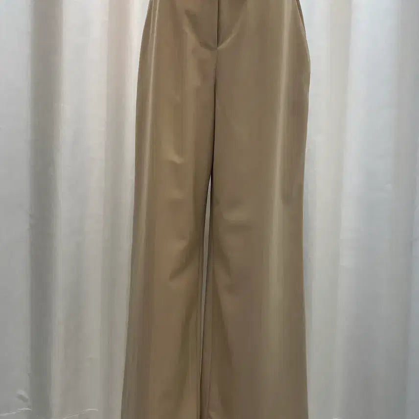 [BUNJANG] MICHAA Beige Wide Slacks Trousers / 미샤 MICHAA 24년 베이지 와이드 슬랙스 정장 팬츠 55 새옷급