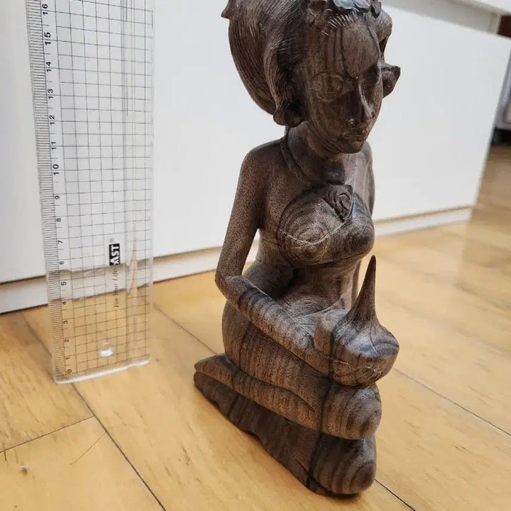 [BUNJANG] Wooden Woman Figurine Sculpture Ornament / 목각 여인상 조각상 장식품