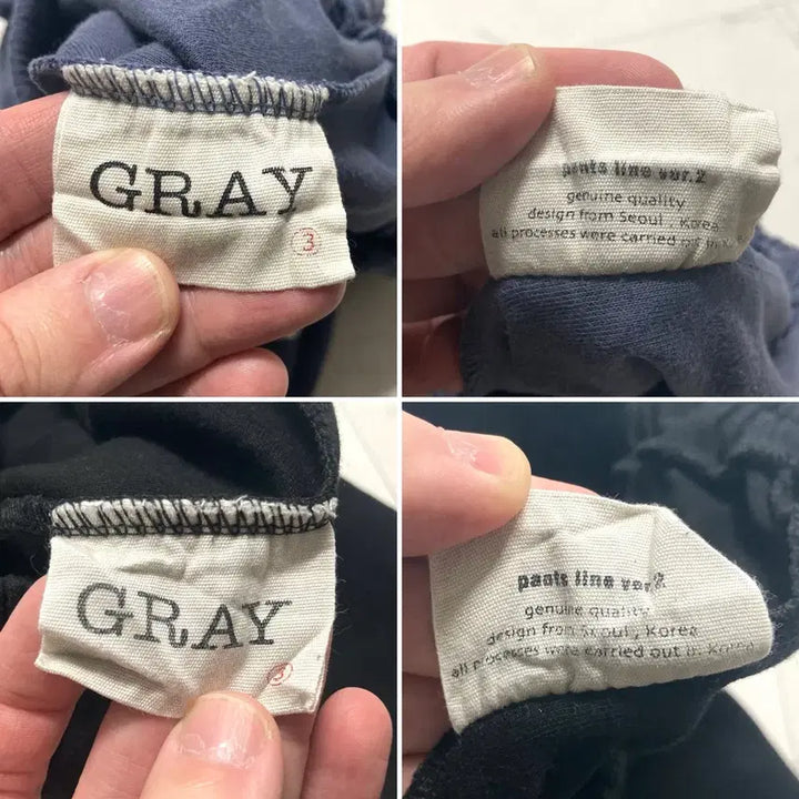 [BUNJANG] GRAY Wide Sweat Baggy Pants / GRAY 와이드 스웻 배기 팬츠 2벌 36~