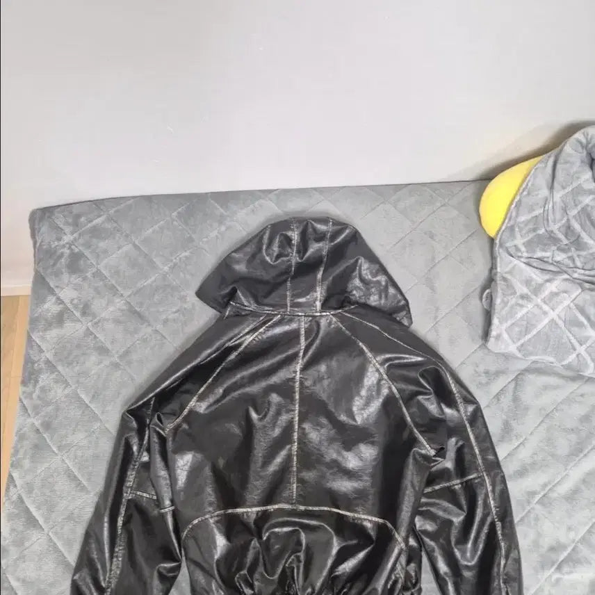 [BUNJANG] Not for Nerds Cropped Leather Hooded Jacket / 낫포너드 크롭 래더 후드 가죽자켓