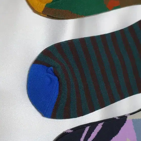 [BUNJANG] Bonne Maison Stripe Pattern Socks / 크림베이지 그린 블루 스트라이프 추상 Bonne Maison 본메종 양말