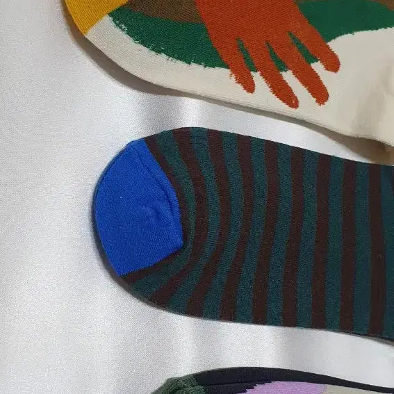 [BUNJANG] Bonne Maison Stripe Pattern Socks / 크림베이지 그린 블루 스트라이프 추상 Bonne Maison 본메종 양말