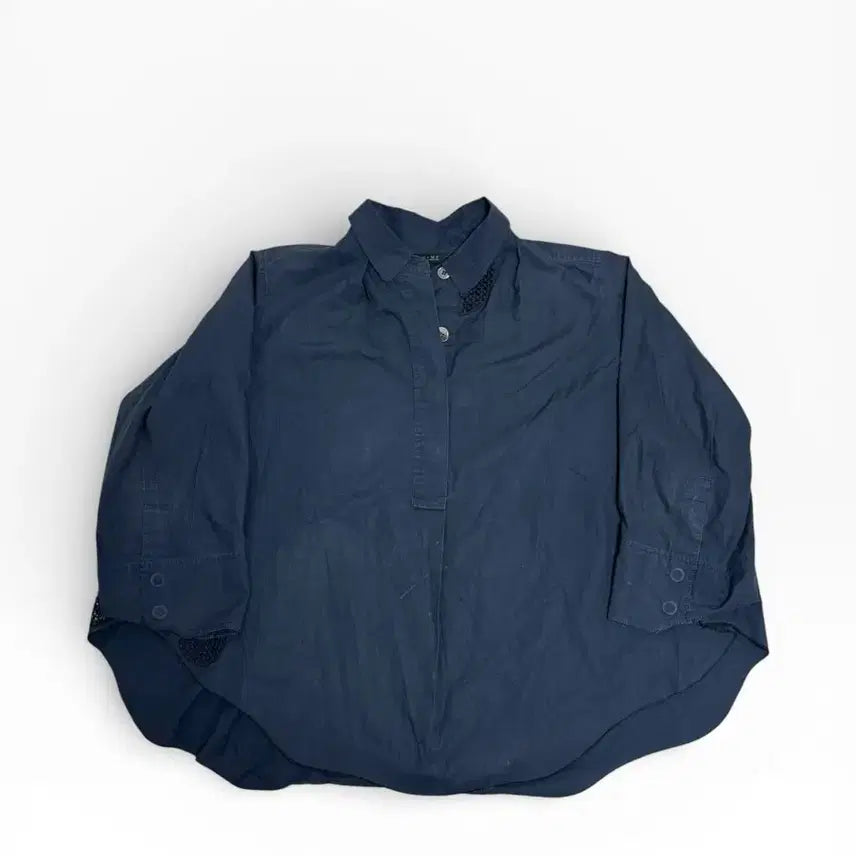[BUNJANG] TIME Navy Blouse Size 82 / 타임 네이비 셔츠 블라우스 82
