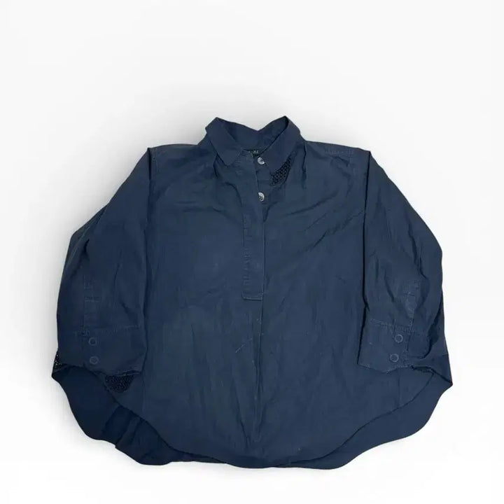 [BUNJANG] TIME Navy Blouse Size 82 / 타임 네이비 셔츠 블라우스 82