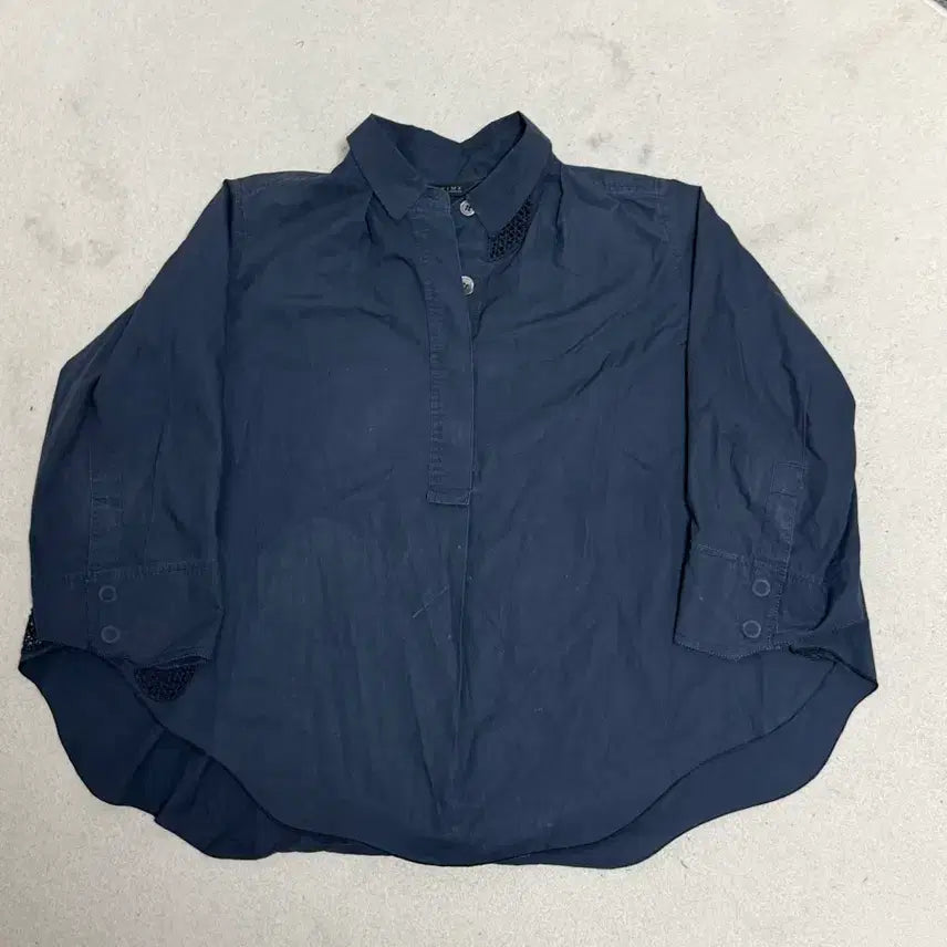 [BUNJANG] TIME Navy Blouse Size 82 / 타임 네이비 셔츠 블라우스 82